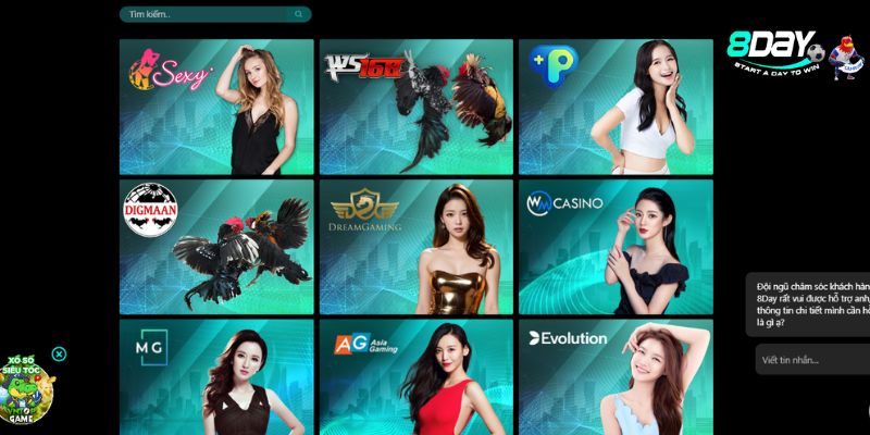 Giới thiệu sảnh live casino tại nhà cái 8day